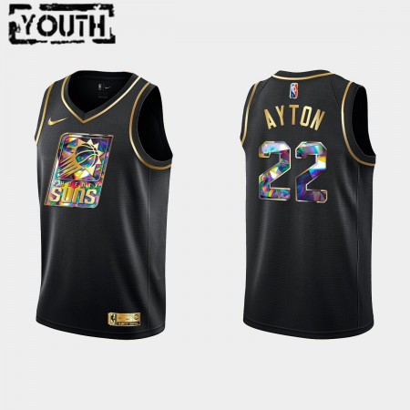 Maglia NBA Phoenix Suns Deandre Ayton 22 Nike 2021-22 Nero Golden Edition 75th Anniversary Diamond Swingman - Bambino